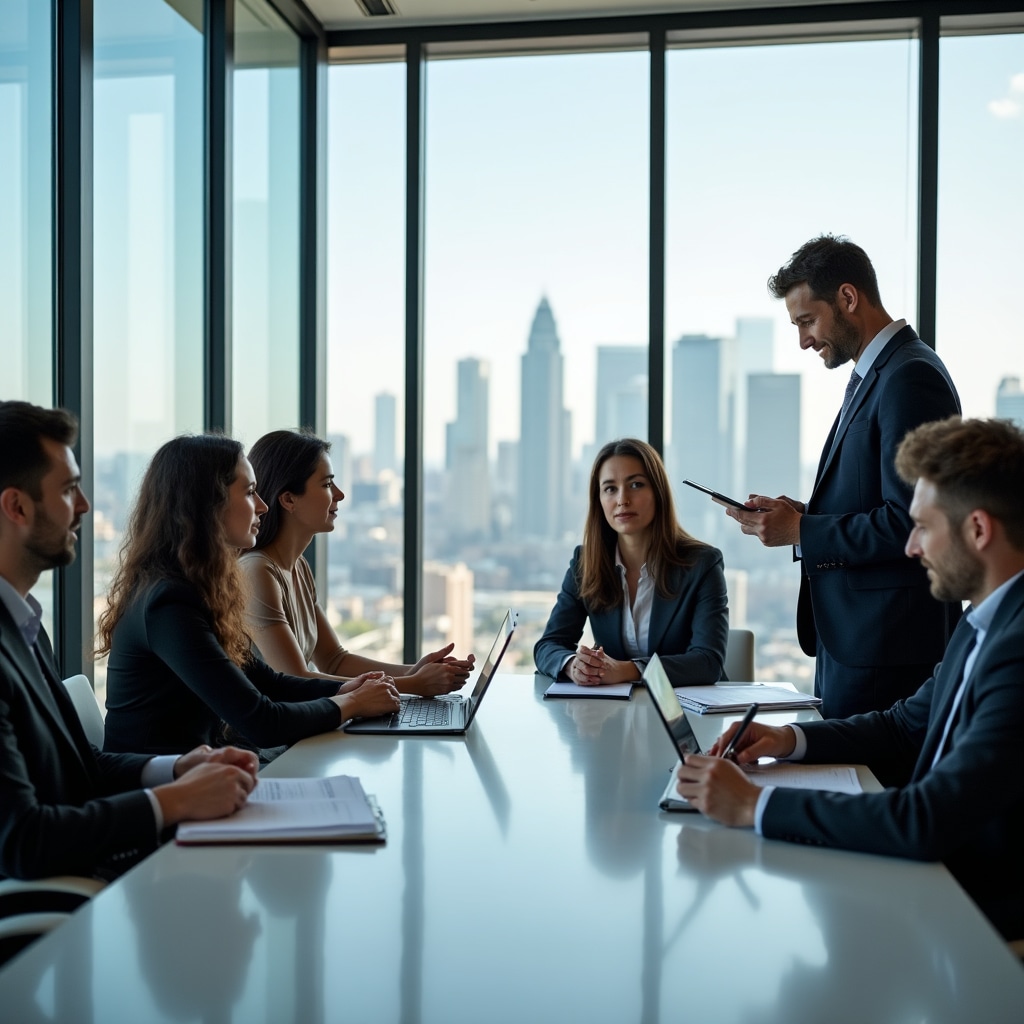 Negotiation training session with participants engaged in live scenario practice