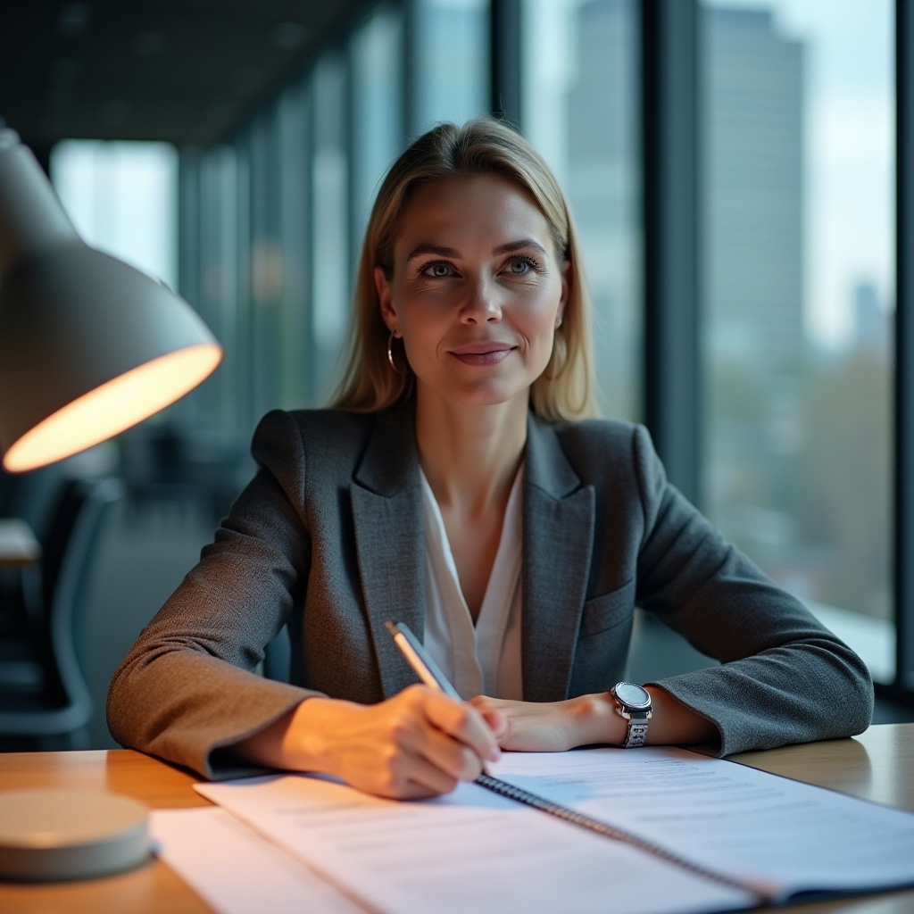 Procurement professional in negotiation training scenario reviewing supplier contract terms